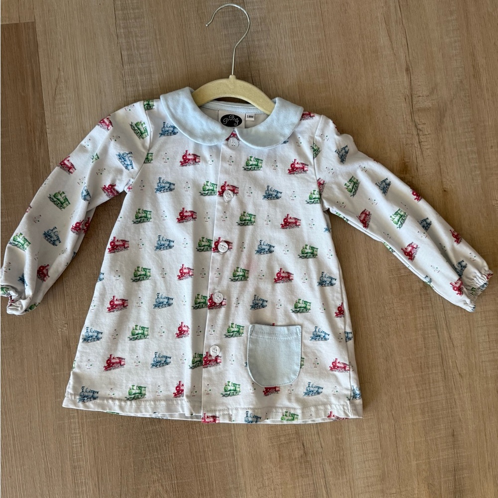 Colorful Long-Sleeve Dress with Train Print (NWOT)